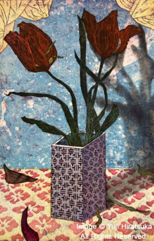 Yuji Hiratsuka Etching of Flowers