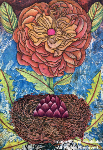 Yuji Hiratsuka Etching of a Flower