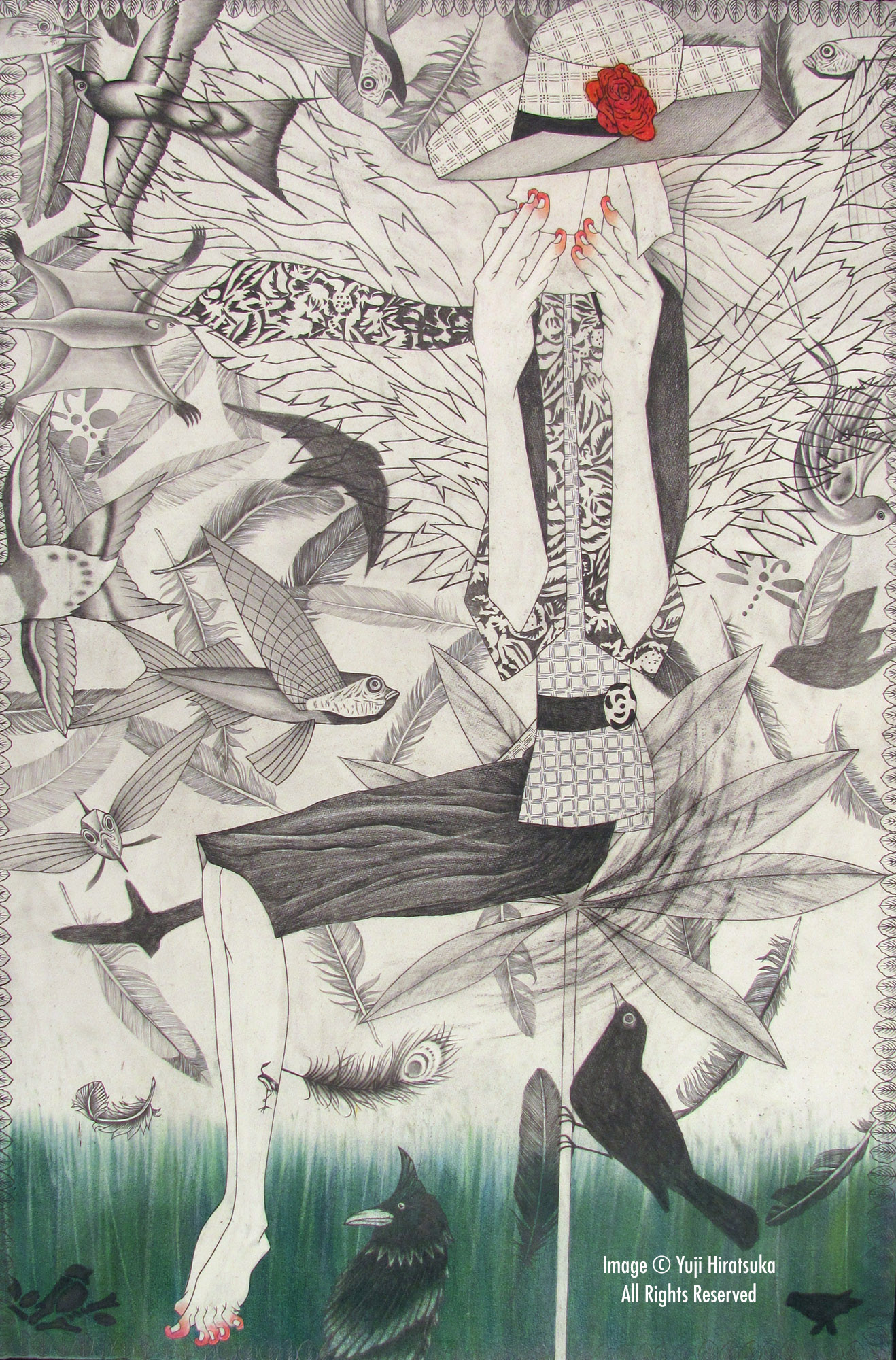 Yuji Hiratsuka Print - Feather